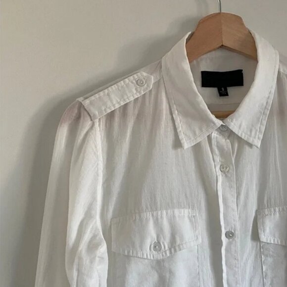 Nili Lotan White Cotton Button-Up Shirt – Size Small - Picture 10 of 12